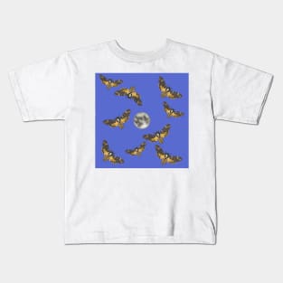 Death's Head Moth and Moons Blue 1 Kids T-Shirt